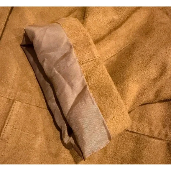 Vintage Faux Suede Chore Coat Brown Button Up Shirt Jacket Size M Western Boho - Picture 2 of 9